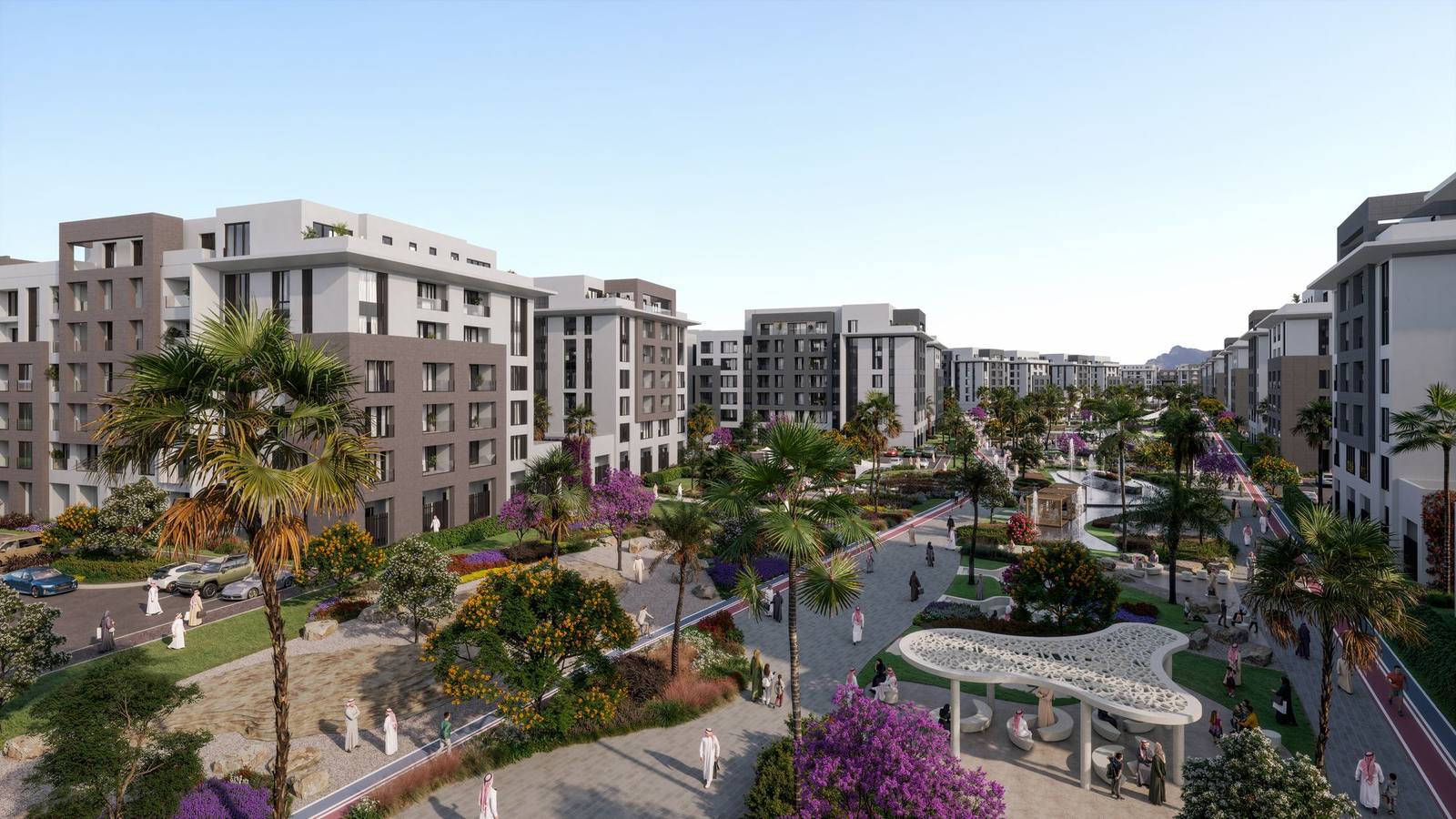 Al Alyaa central boulevard with gardens and pavilions