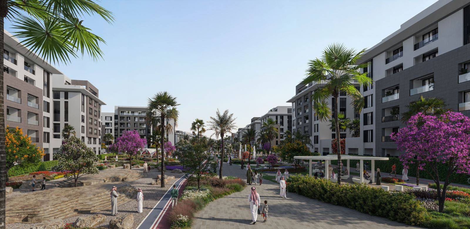 Al Alyaa landscaped walkway